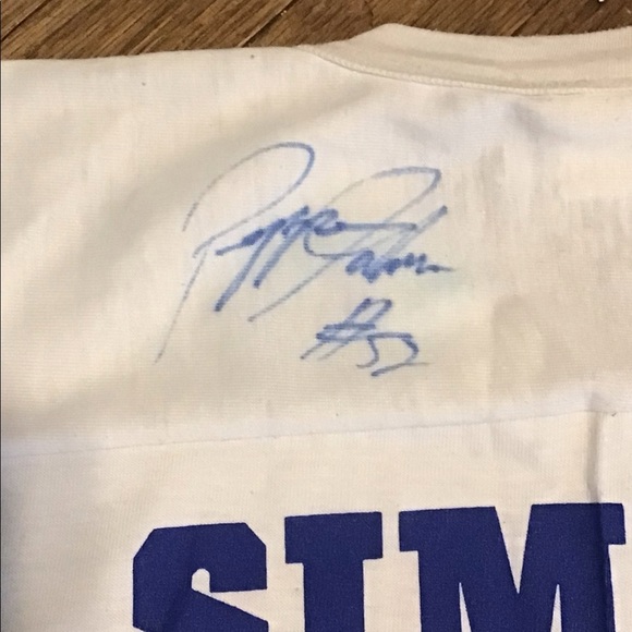 Rare 1980’s NY Giants Phil Simms X-Large Jersey signed by 5 1987 members - Picture 7 of 9